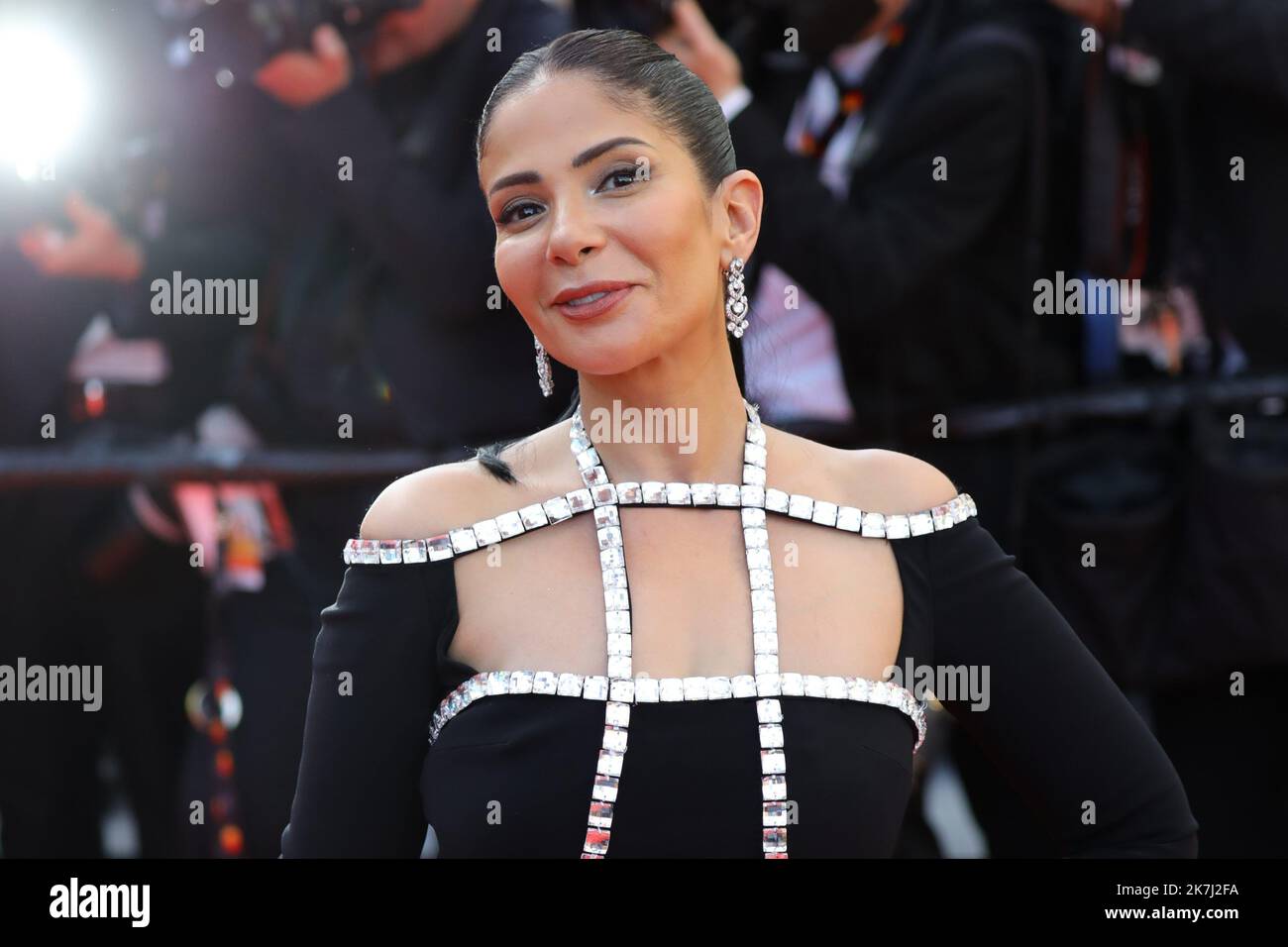 ©Pierre Teyssot/MAXPPP ; Cannes Film Festival 2022. 75. Ausgabe des 'Festival International du Film de Cannes' am 27/05/2022 in Cannes, Frankreich. Roter Teppich für die Vorführung des Films 'Mother and Son (UN Petit Frere)' Mona Zaki. â© Pierre Teyssot/Maxppp Stockfoto