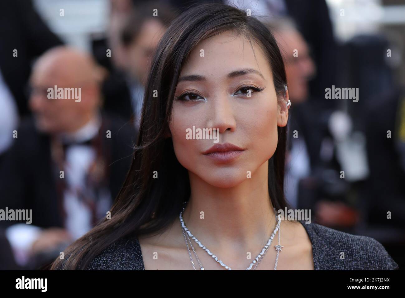 ©Pierre Teyssot/MAXPPP ; Cannes Film Festival 2022. 75. Ausgabe des 'Festival International du Film de Cannes' am 27/05/2022 in Cannes, Frankreich. Roter Teppich für die Vorführung des Films 'Mother and Son (UN Petit Frere)' Soo Joo Park. â© Pierre Teyssot/Maxppp Stockfoto