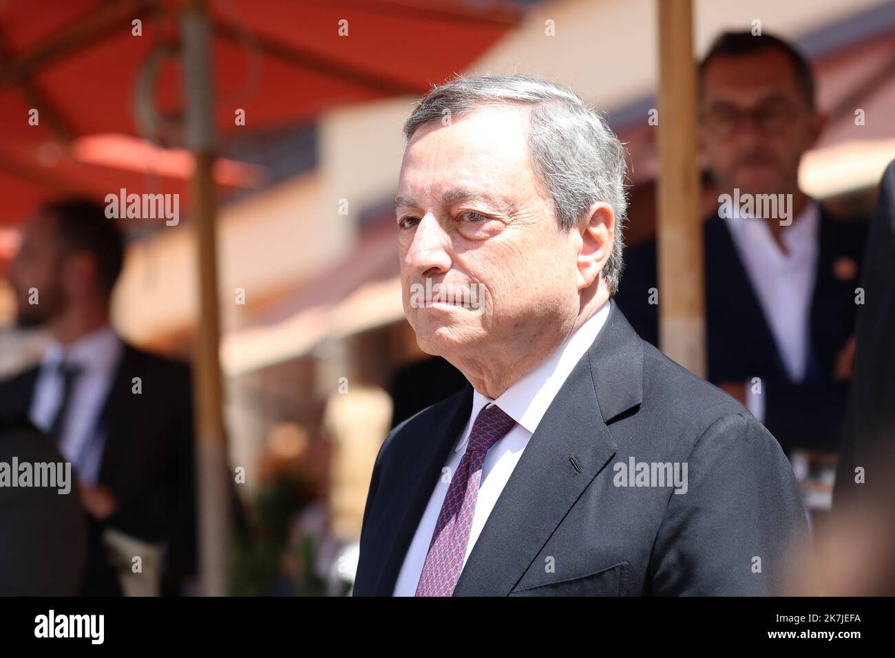 ©Pierre Teyssot/MAXPPP ; G7 Summit Deutschland 2022 . Elmau, KrÃ¼n, Deutschland am 26. Juni 2022. Mario Draghi, Ministerpräsident Italiens Â© Pierre Teyssot / Maxppp Stockfoto