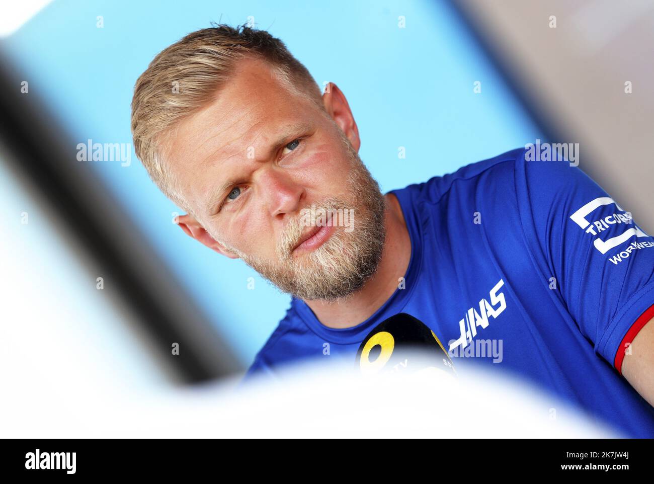 ©PHOTOPQR/NICE MATIN/frank Muller ; le castellet ; 21/07/2022 ; grand prix de france F1 Circuit paul ricard le castellet preparatifs du jeudi kevin magnussen Pressekonferenz am Vorabend des Starts des Formel 1 Grand Prix von Frankreich 2022 auf dem Circuit Paul Ricard in Le Castellet, Südfrankreich, am 21. Juli 2022. Stockfoto