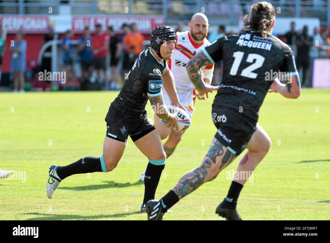 Â©PHOTOPQR/L'INDEPENDANT/MICHEL CLEMENTZ ; PERPIGNAN ; 23/07/2022 ; SPORT / RUGBY A XIII / RFL SUPERLEAGUE / KATALANEN DRACHEN VS HUDDERSFIELD RIESEN / STADE GILBERT BRUTUS DE PERPIGNAN / THEO FAGES Stockfoto