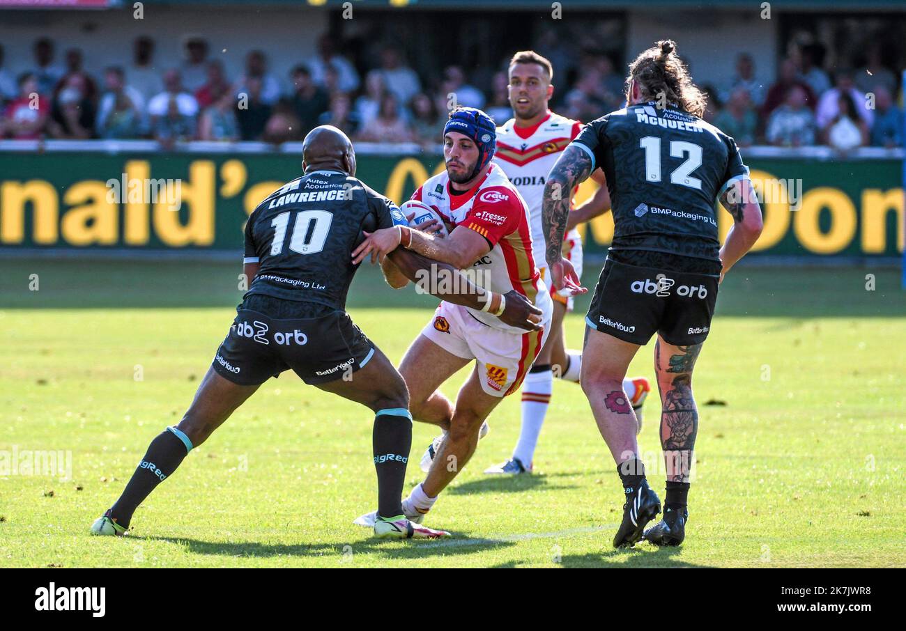 Â©PHOTOPQR/L'INDEPENDANT/MICHEL CLEMENTZ ; PERPIGNAN ; 23/07/2022 ; SPORT / RUGBY A XIII / RFL SUPERLEAGUE / CATALANS DRAGONS VS HUDDERSFIELD GIANTS / STADE GILBERT BRUTUS DE PERPIGNAN / BENJAMIN JULLIEN Stockfoto
