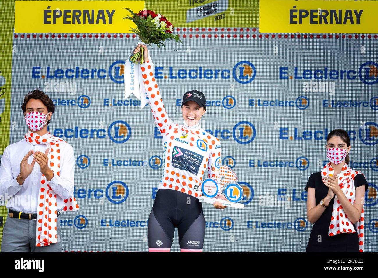 ©PHOTOPQR/L'UNION DE REIMS/Aurélien Laudy photographe Journal l'Union-l'Ardennais ; Epernay ; 26/07/2022 ; GERRITSE Femke meilleure grimpeuse. Arrivée à Epernay de l'etape 3 du Tour de France féminin Reims Epernay. Stockfoto
