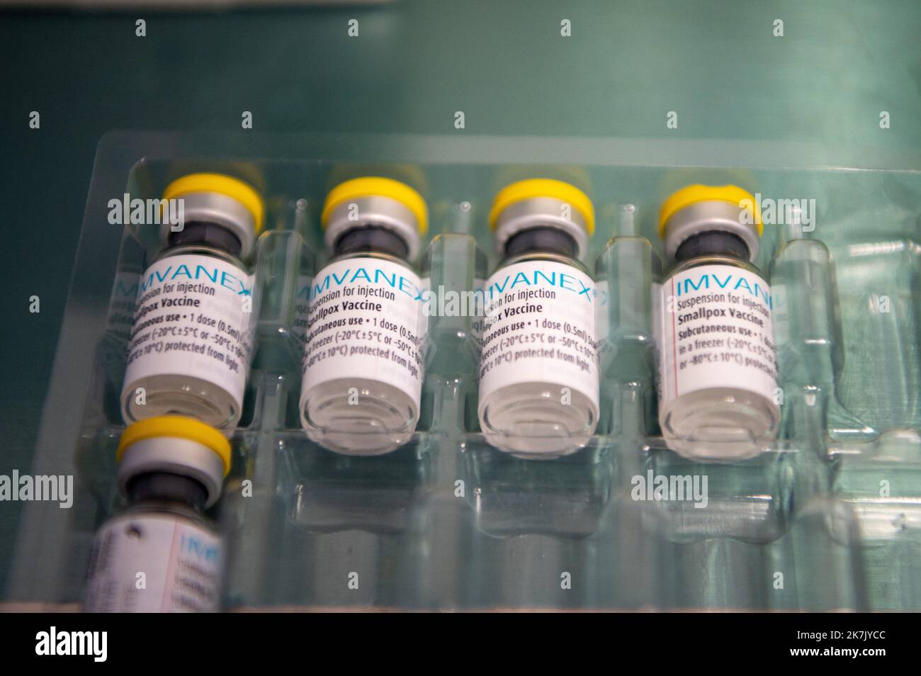 ©PHOTOPQR/LA MONTAGNE/Thierry LINDAUER ; ; 28/07/2022 ; Impfung variole du singe, monkeypox, vactin, dispensaire emile Roux, sante, epidemiie, Maladie, clermont ferrand le 28 juillet 2022, Foto thierry Lindauer - Clermont Ferrand, Frankreich, juli 28. 2022 seit Juli 21 bietet die Emile-Roux-Apotheke in Clermont-Ferrand Impfplätze für Monkeypox an. Aber das Zentrum hat nur 60 Dosen pro Woche. Stockfoto