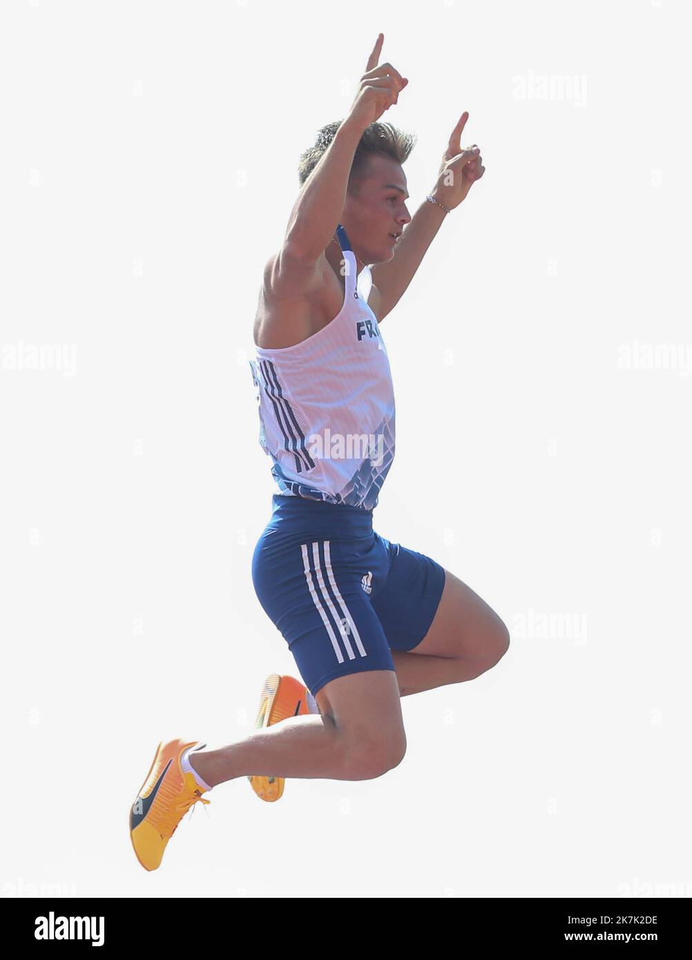 ©Laurent Lairys/MAXPPP - Thibaut Collet of France Men's Pole Vault während der Leichtathletik-Europameisterschaften 2022 am 15. August 2022 in München, Deutschland - Foto Laurent Lairys / MAXPPP Stockfoto