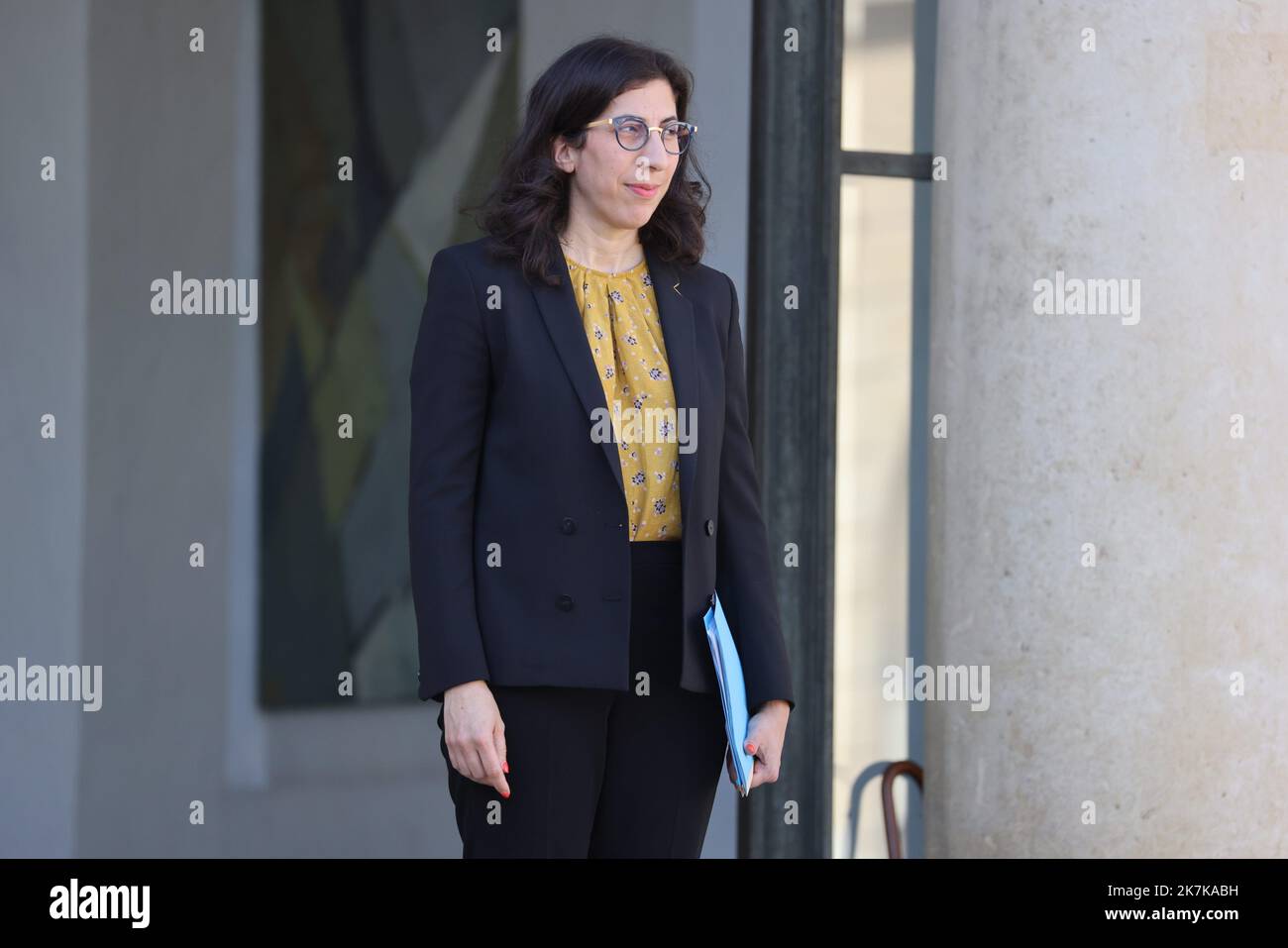 ©PHOTOPQR/LE PARISIEN/LP / Arnaud Journois ; PARIS ; 14/09/2022 ; POLITIQUE , PALAIS de L'ELYSEE , 14/09/2022/ , SORTIE DU CONSEIL DES MINISTERS / RIMA ABDUL MALAK Ministre de la Culture - Ministerrat Frankreich, Paris September 14, 2022 Stockfoto