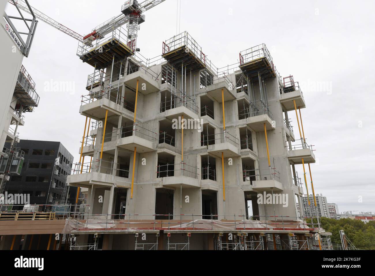 ©PHOTOPQR/LE PARISIEN/olivier corsan ; Saint-Ouen ; 26/09/2022 ; Saint-Ouen, Frankreich, le 26 septembre 2022. Chantier NEXITY du Village Olympique pour les JO PARIS 2024 Foto : LP /Olivier Corsan - Paris-Vorort, Frankreich, Sept. 26. 2022. Bau des olympischen Dorfes für Paris 2024 Stockfoto