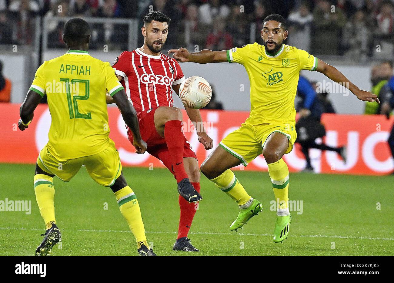 ©PHOTOPQR/OUEST FRANCE/Jérôme Fouquet ; FRIBOURG ; 06/10/2022 ; Fußball. Europa Ligue. Fribourg / FC Nantes. Foto: Jérôme Fouquet/Ouest-France. Stockfoto