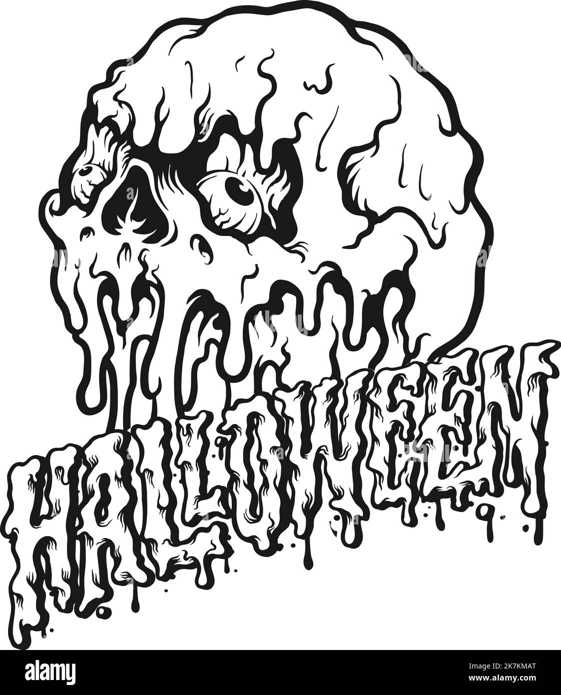 Ice Skull Halloween Font Silhouette Vektor Illustrationen für Ihre Arbeit Logo, Maskottchen Merchandise T-Shirt, Aufkleber und Label Designs, Poster, Gruß Stock Vektor