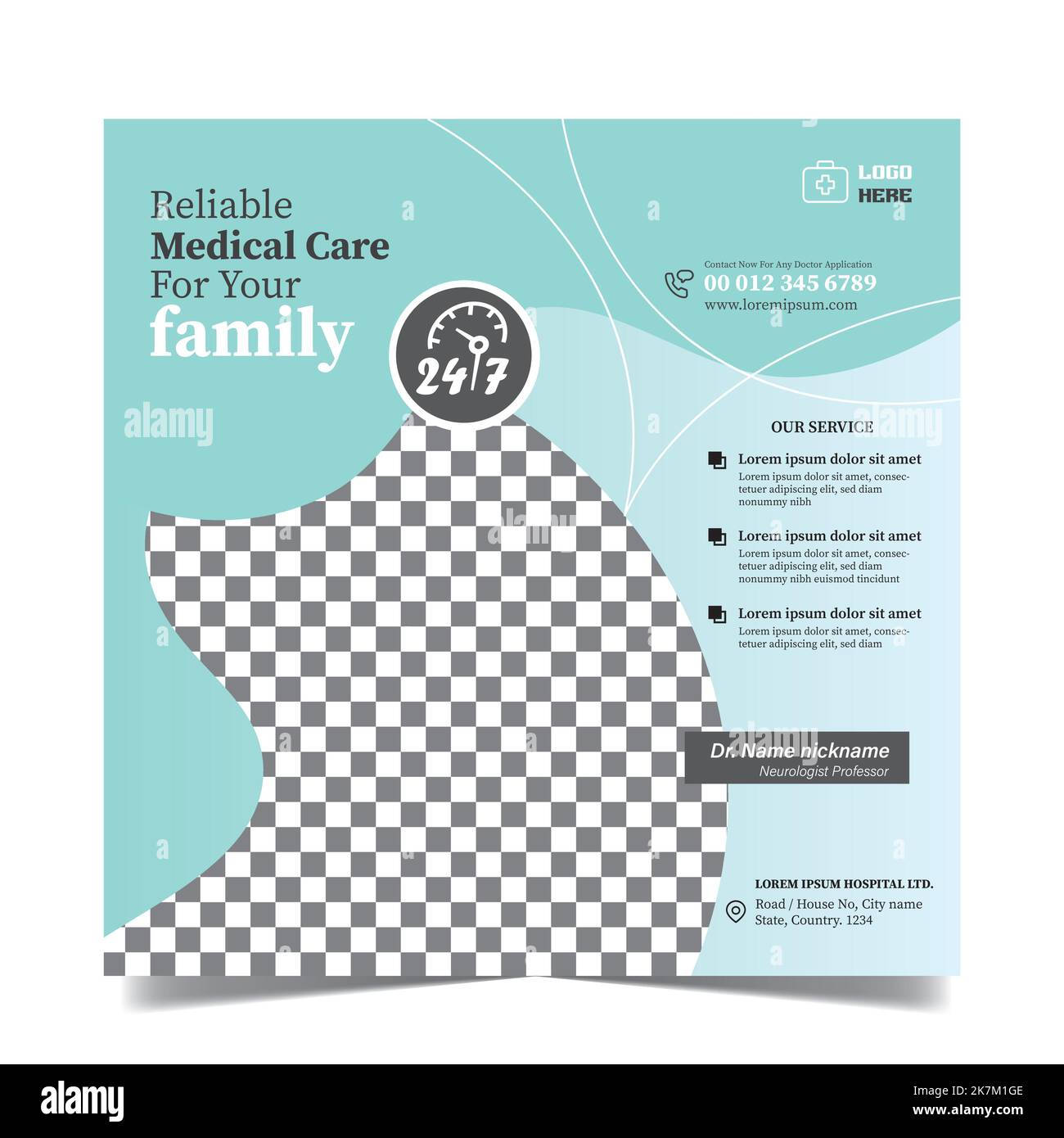 Medizinische Social-Media-Post-Vorlage Gesundheitsbanner-Vorlage für medizinisches Werbedesign in sozialen Medien Stock Vektor