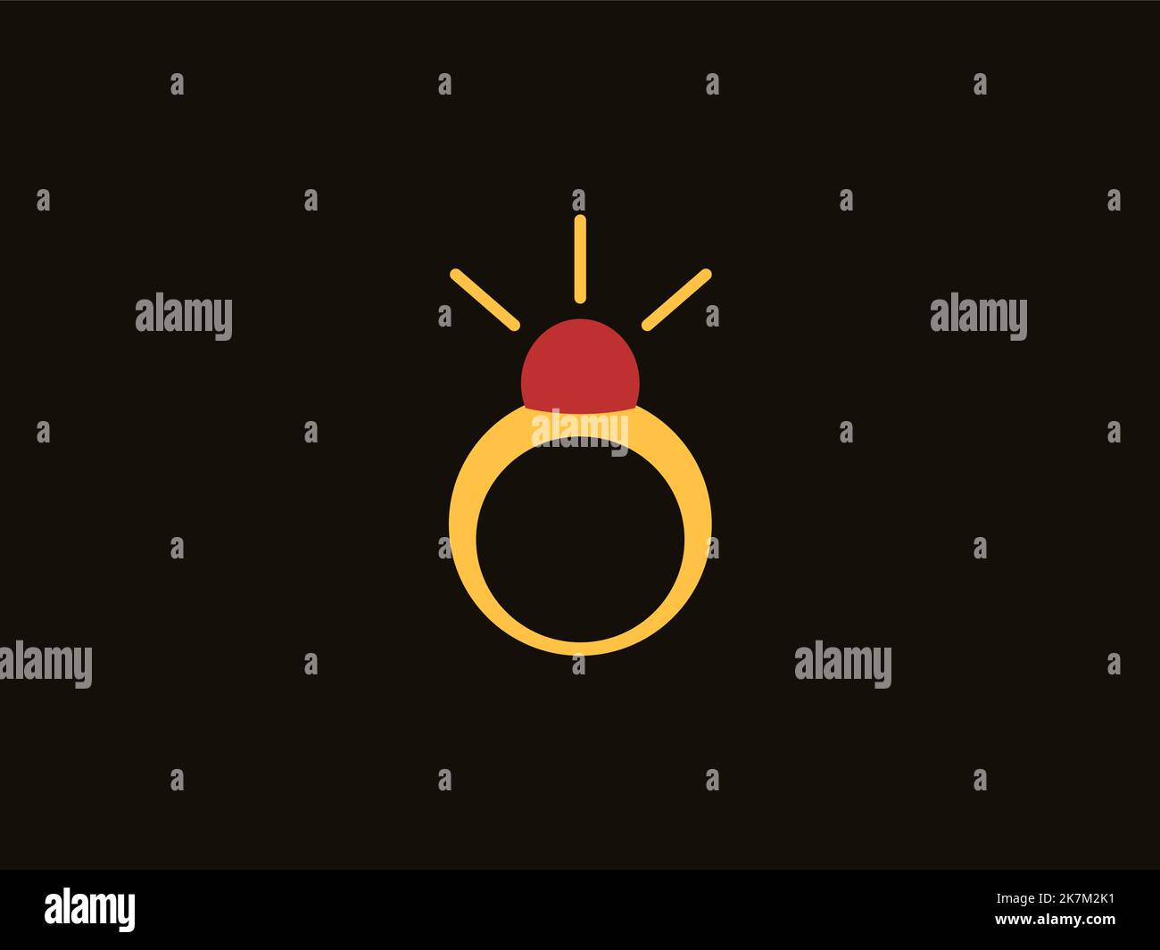 Gelbe und rote Ring Symbol Vektor-Illustration Stock Vektor