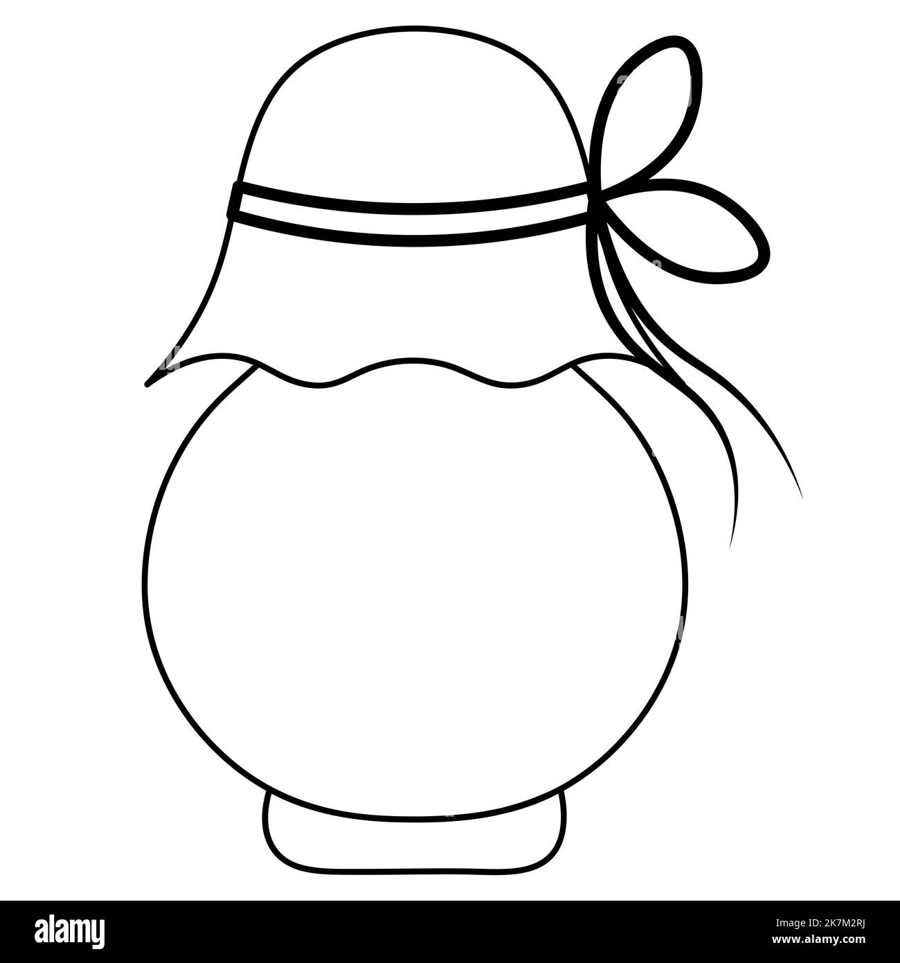 Einmachglas mit Marmelade. Köstliche Beerenmarmelade in einem Glasbehälter. Der Behälter ist mit einer Schnur gebunden. Obst aus der Dose Stock Vektor