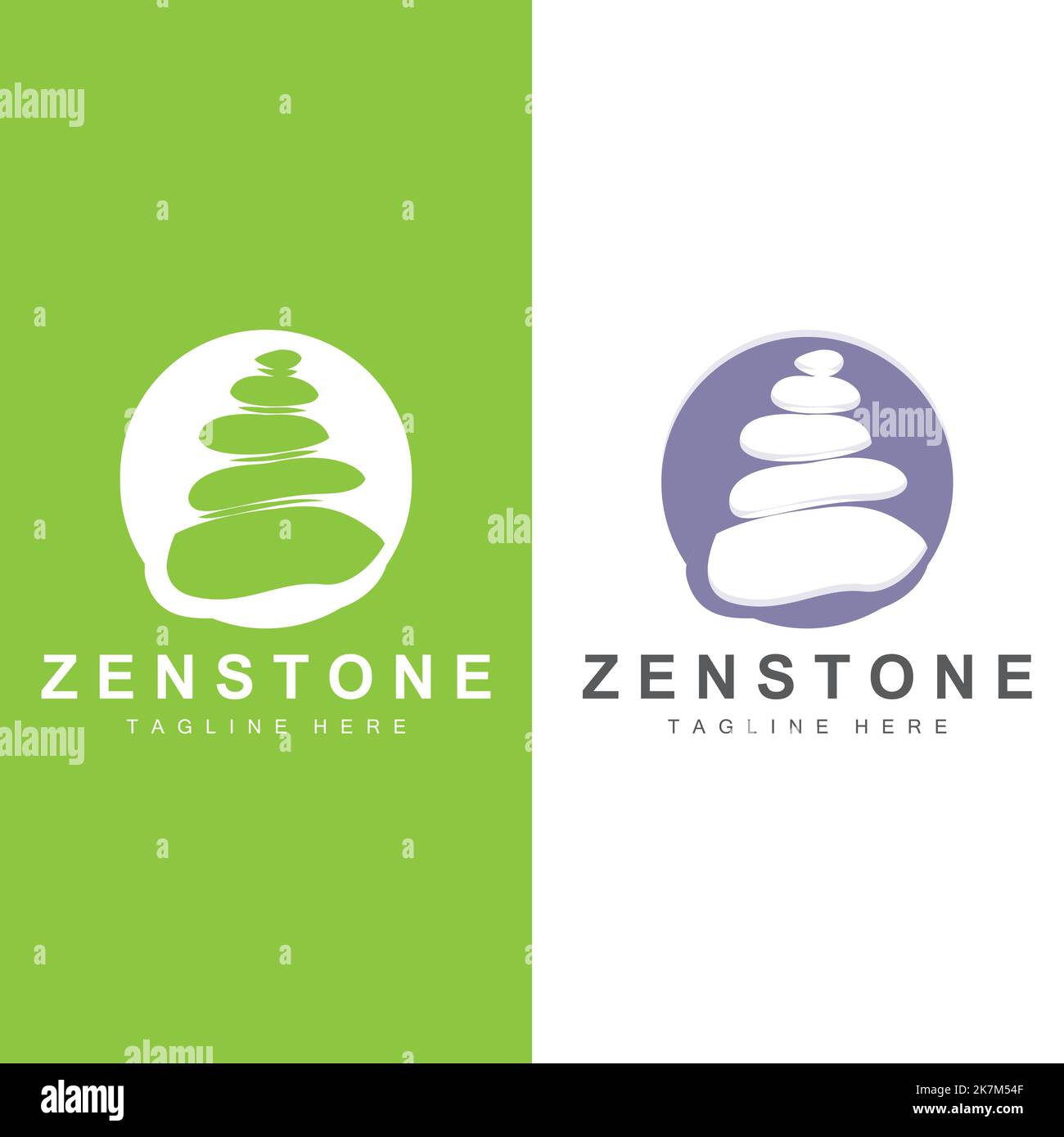 Balance Stone Logo Design, Vector Therapy Stone, Massagestein, Hot Stone Und Zenstone, Illustration Der Produktmarke Stock Vektor