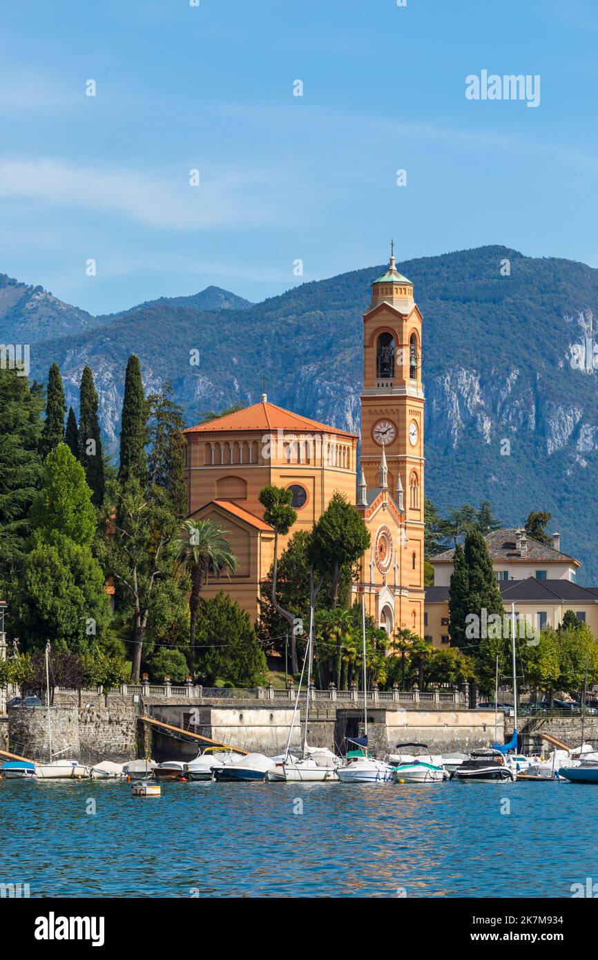 Chiesa di San Lorenzo oder Kirche von San Lorenzo in Tremezzo, Como, Lombardei, Italien Stockfoto