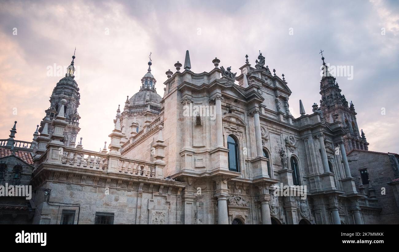 Kathedrale von Santiago de Compostela in Nordspanien. Letzter Halt des Camino de Santiago. Stockfoto