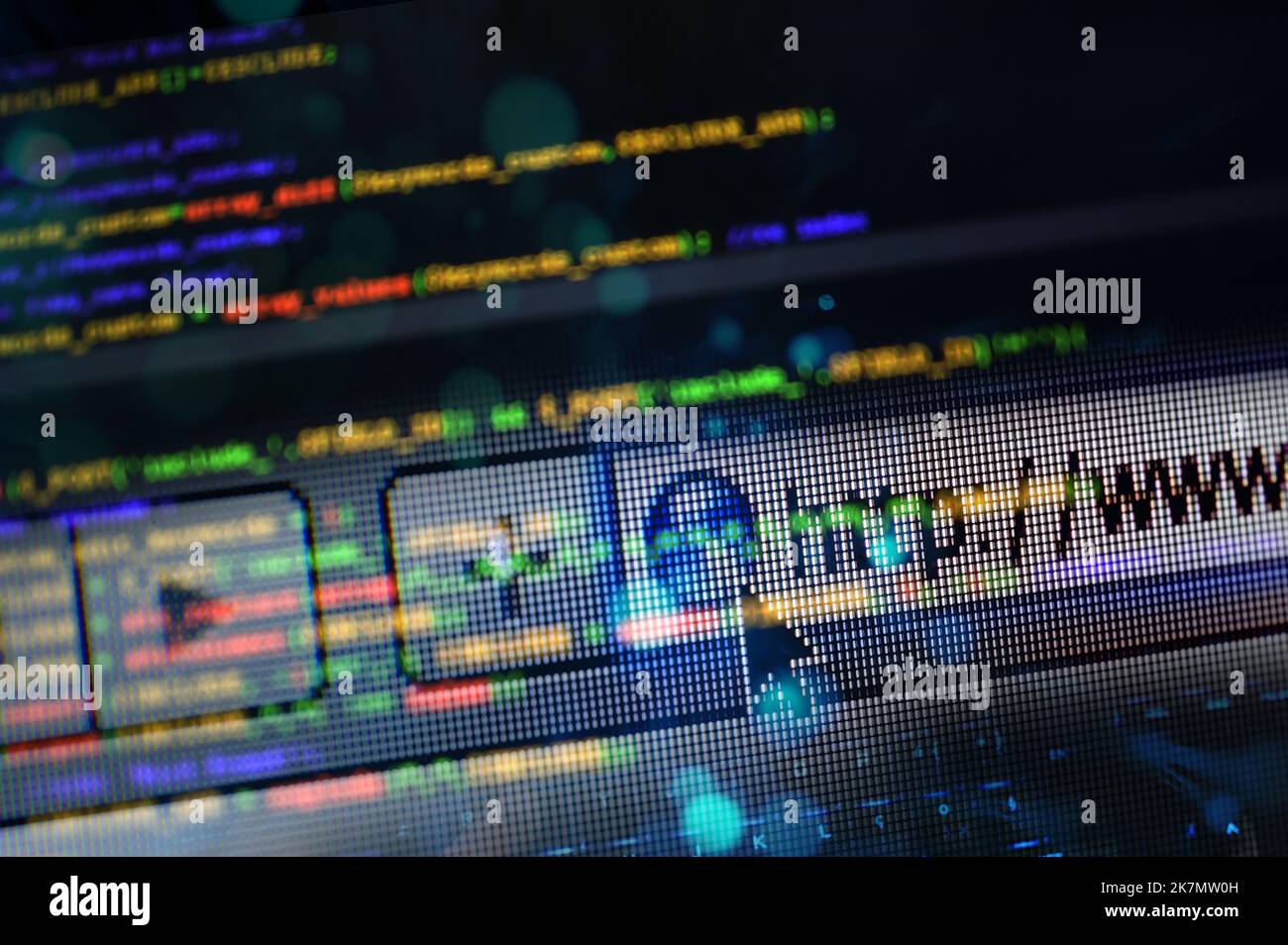 Codeentwicklung einer Web-Internet-Anwendung Stockfoto