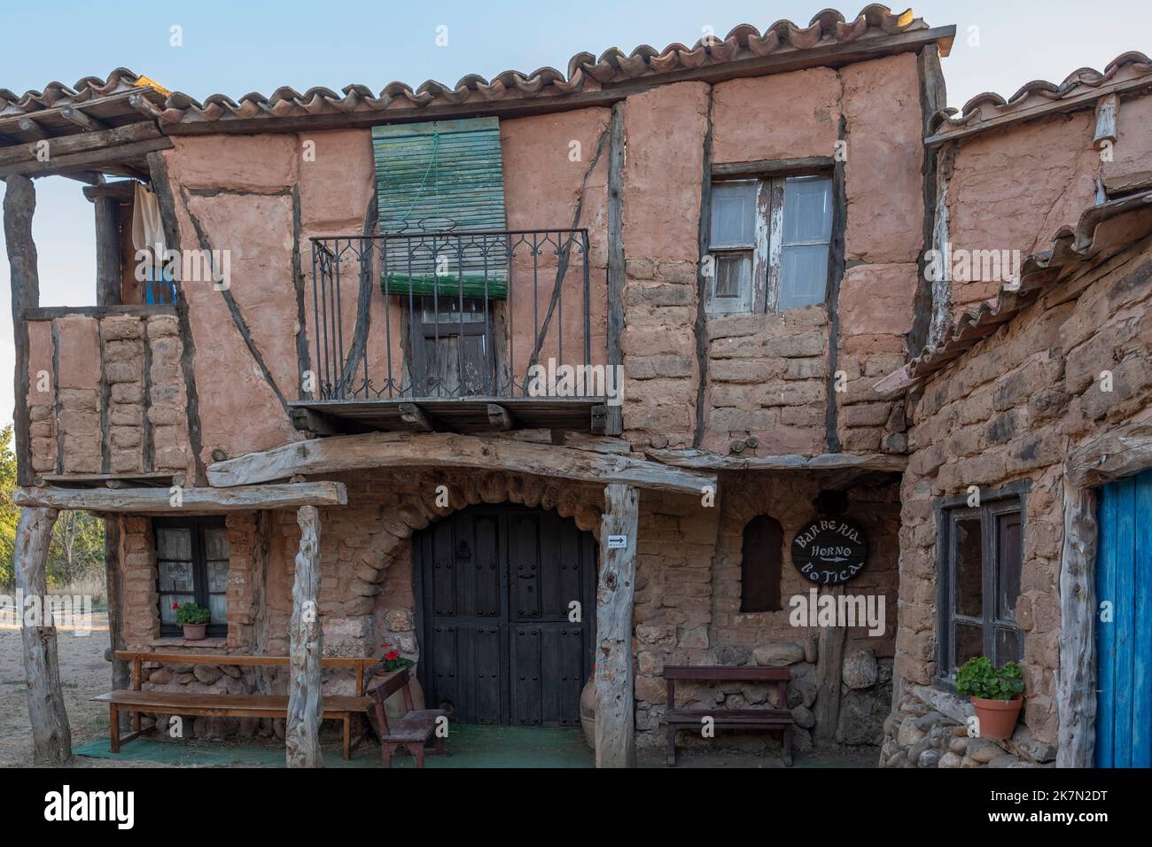 Das Territorio Artlanza Museum einer echten Altstadt in Spanien. Stockfoto