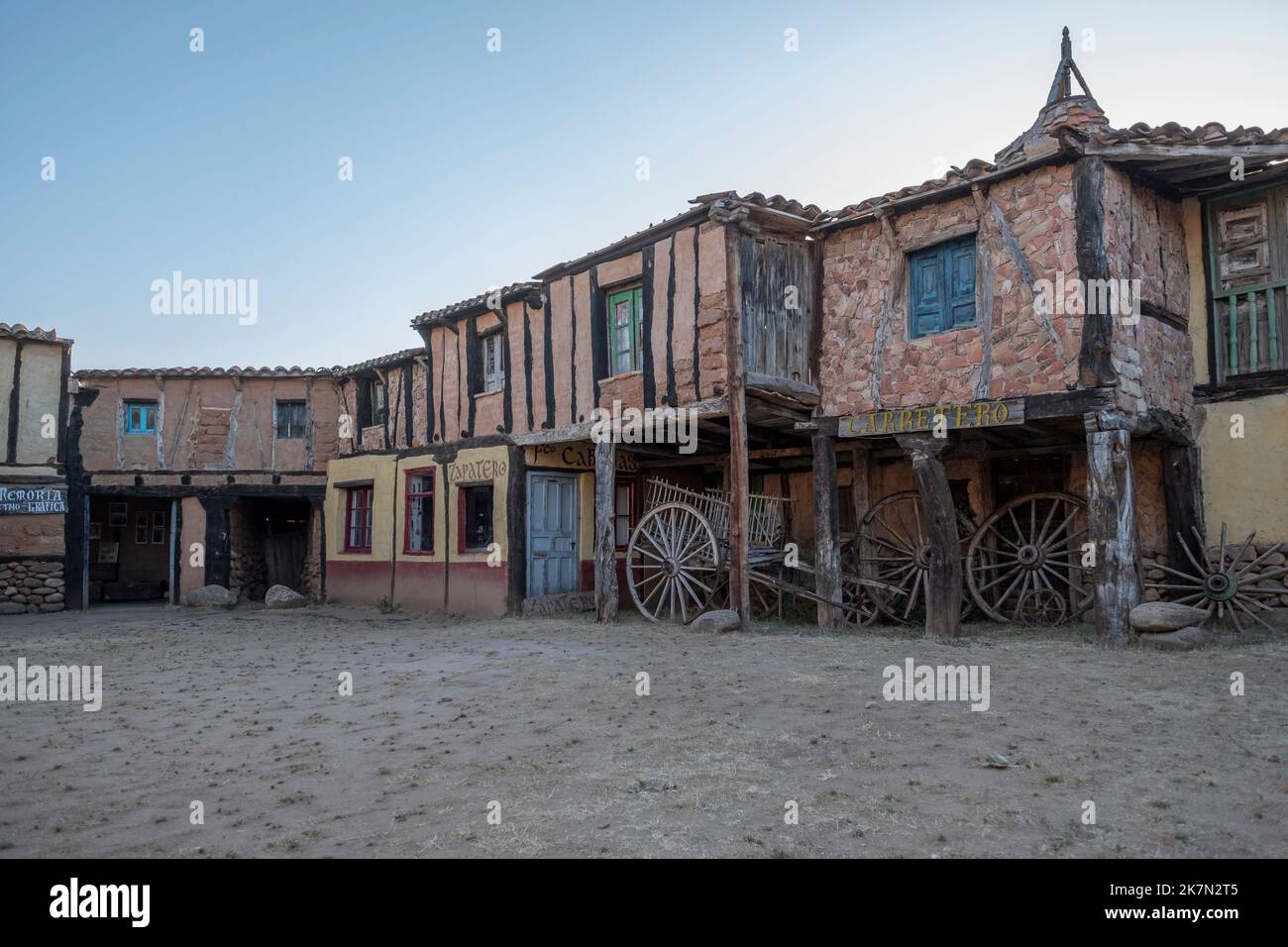 Das Territorio artlanza Museum einer echten Altstadt in Spanien. Stockfoto