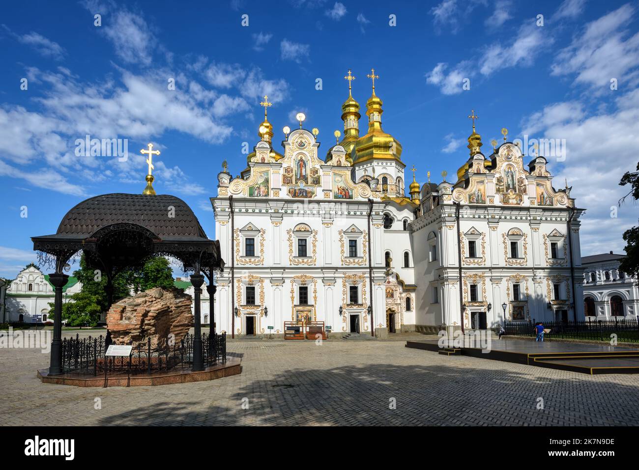 Kathedrale der Dormition, die Hauptkirche in Kiew Pechersk Lavra Kloster, eines der wichtigsten Zentren des östlichen orthodoxen Christentums, Kiew Stadt, Ukr Stockfoto