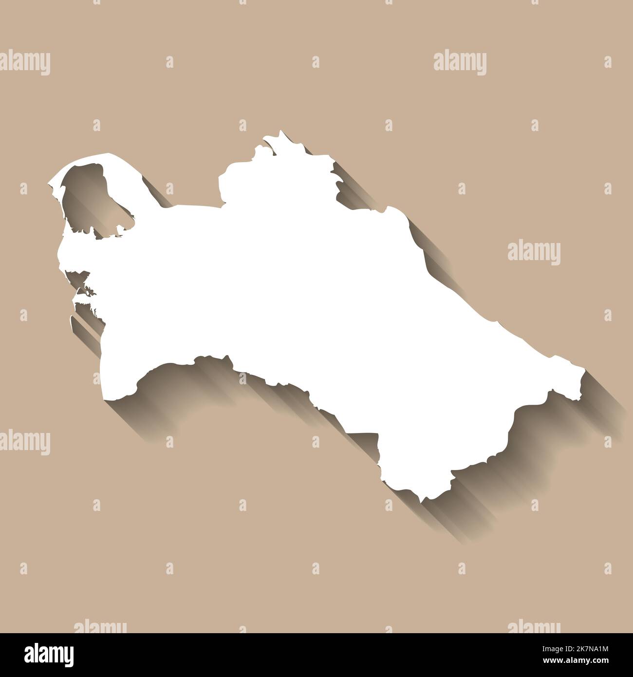 Turkmenistan Vektor Landkarte Silhouette Stock Vektor