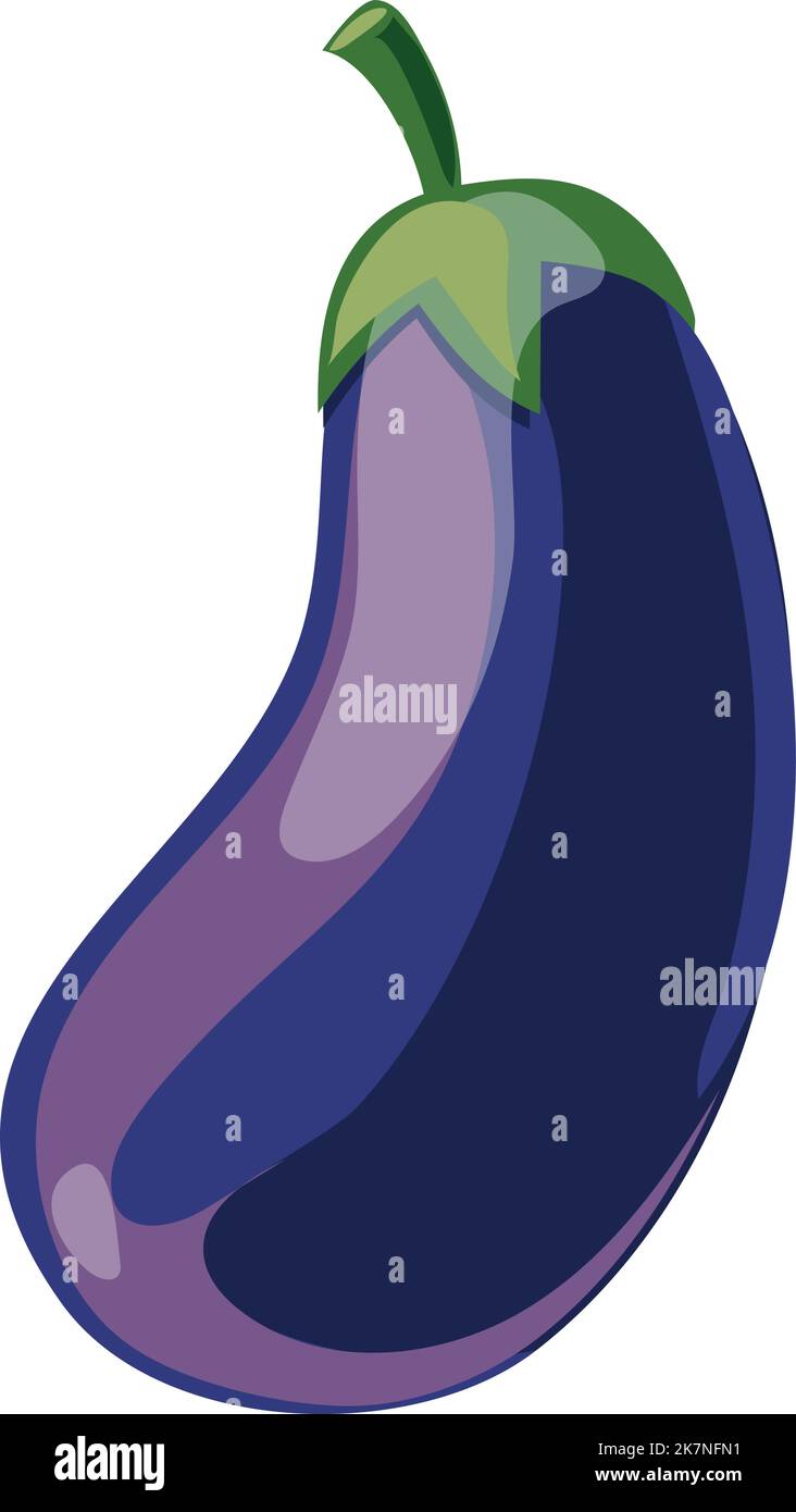 Auberginen-Symbol. Cartoon lila reifes frisches Gemüse Stock Vektor