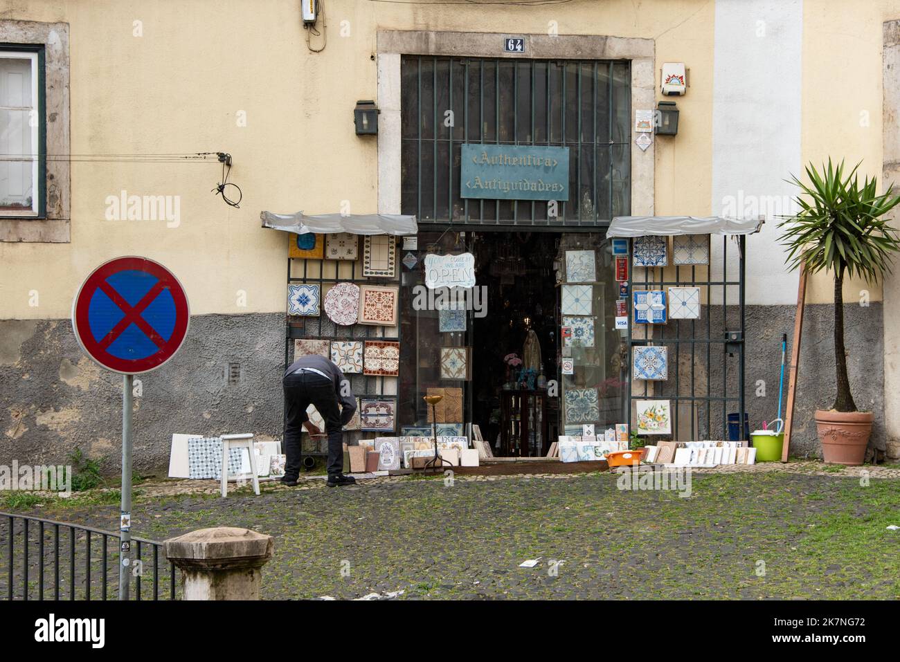 Markt auf der Straße, Lissabon, Portugal Stockfoto