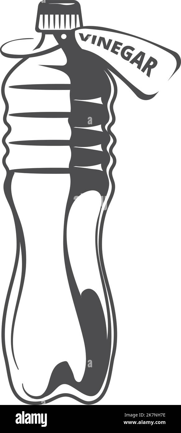 Symbol für die Essigflasche. Kunststoffbehälter mit Kochgewürz Stock Vektor