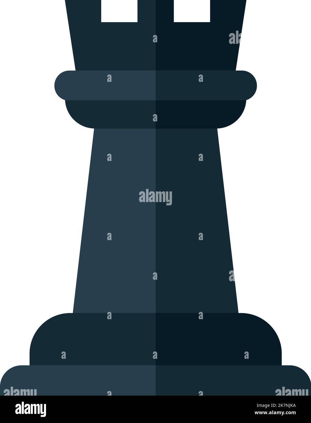 Symbol „Rook“. Schwarze Burgfigur. Schachspiel-Symbol Stock Vektor