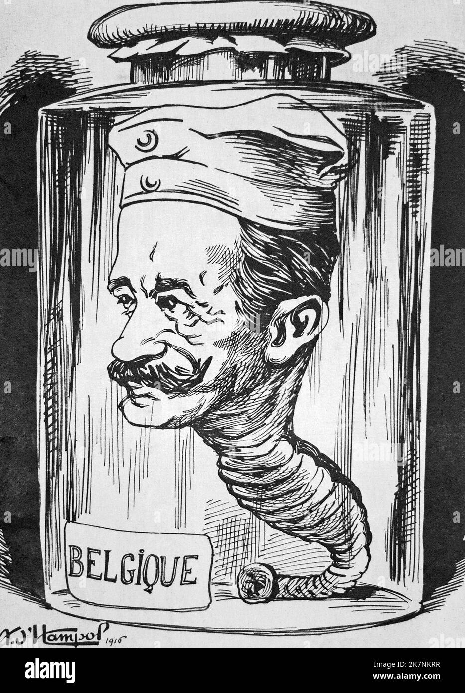 Karikatur WW1 General Moritz von BISSING (18441917) Karikatur von