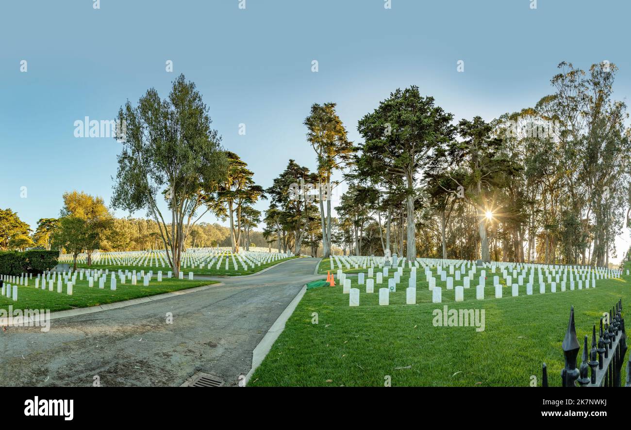 San Francisco, USA - 13. März 2019: San Francisco National Cemetery in Presidio Park, California USA. Stockfoto