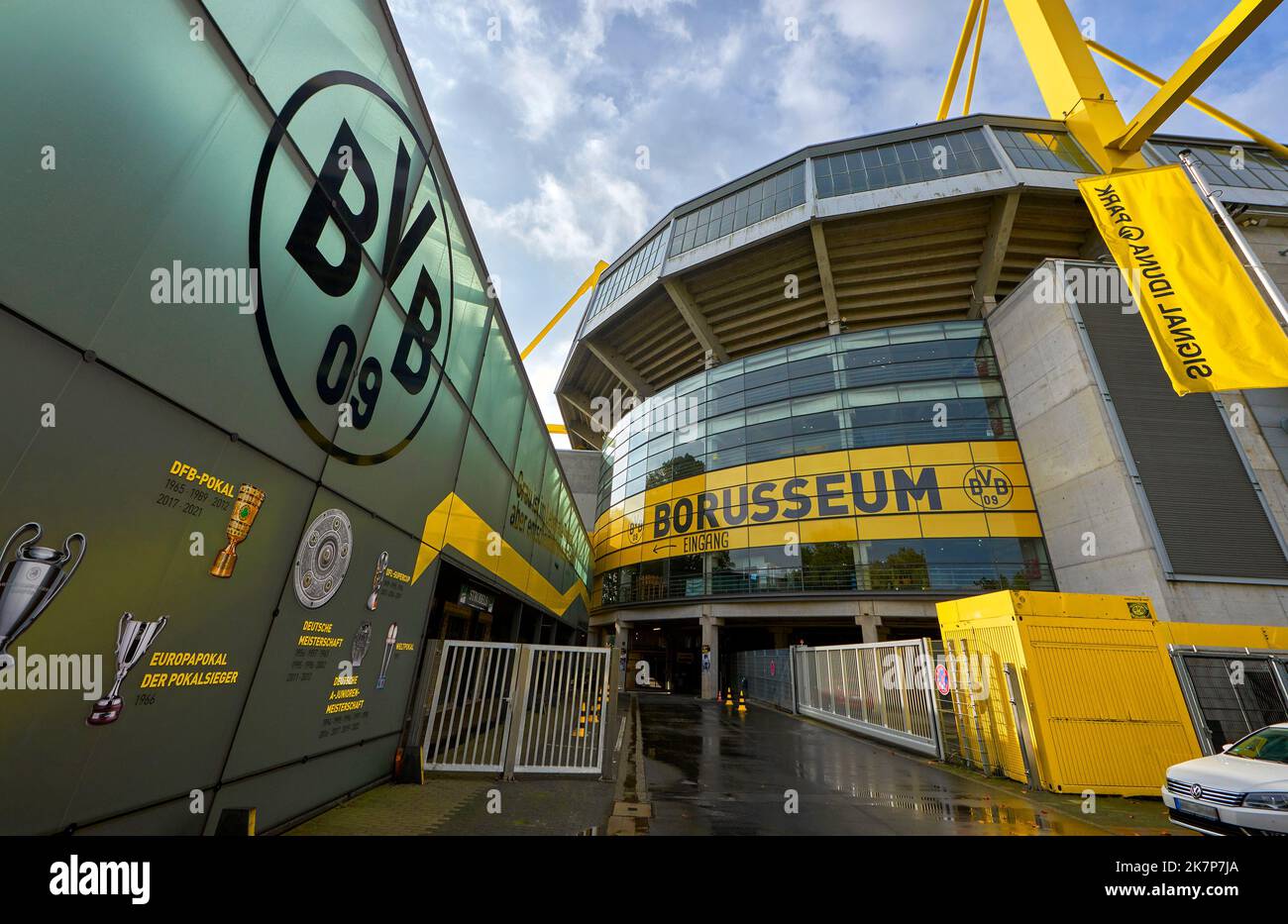 Borusseum Museum in der Signal Iduna Arena - dem offiziellen Spielplatz des FC Borussia Dortmund Stockfoto
