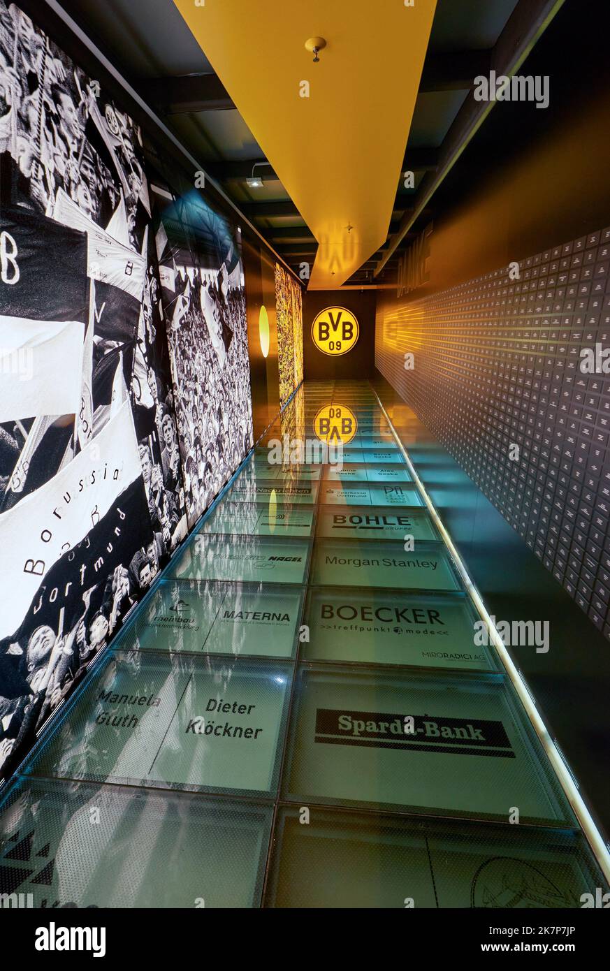 Borusseum Museum in der Signal Iduna Arena - dem offiziellen Spielplatz des FC Borussia Dortmund Stockfoto