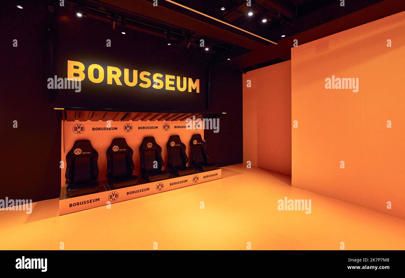 Borusseum Museum in der Signal Iduna Arena - dem offiziellen Spielplatz des FC Borussia Dortmund Stockfoto