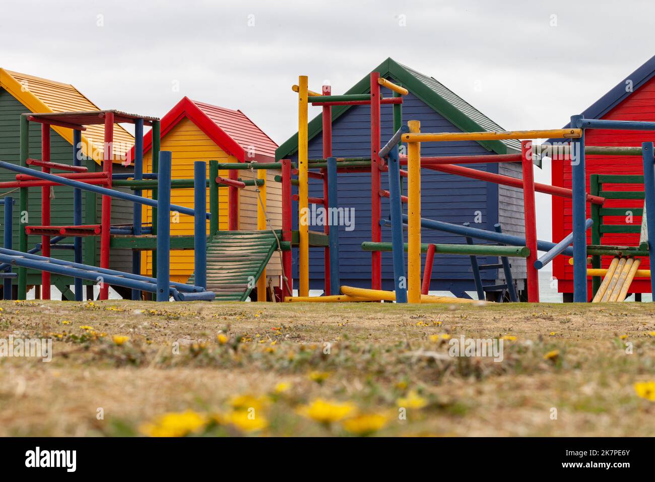 Muizenberg Huts, Kapstadt. Stockfoto