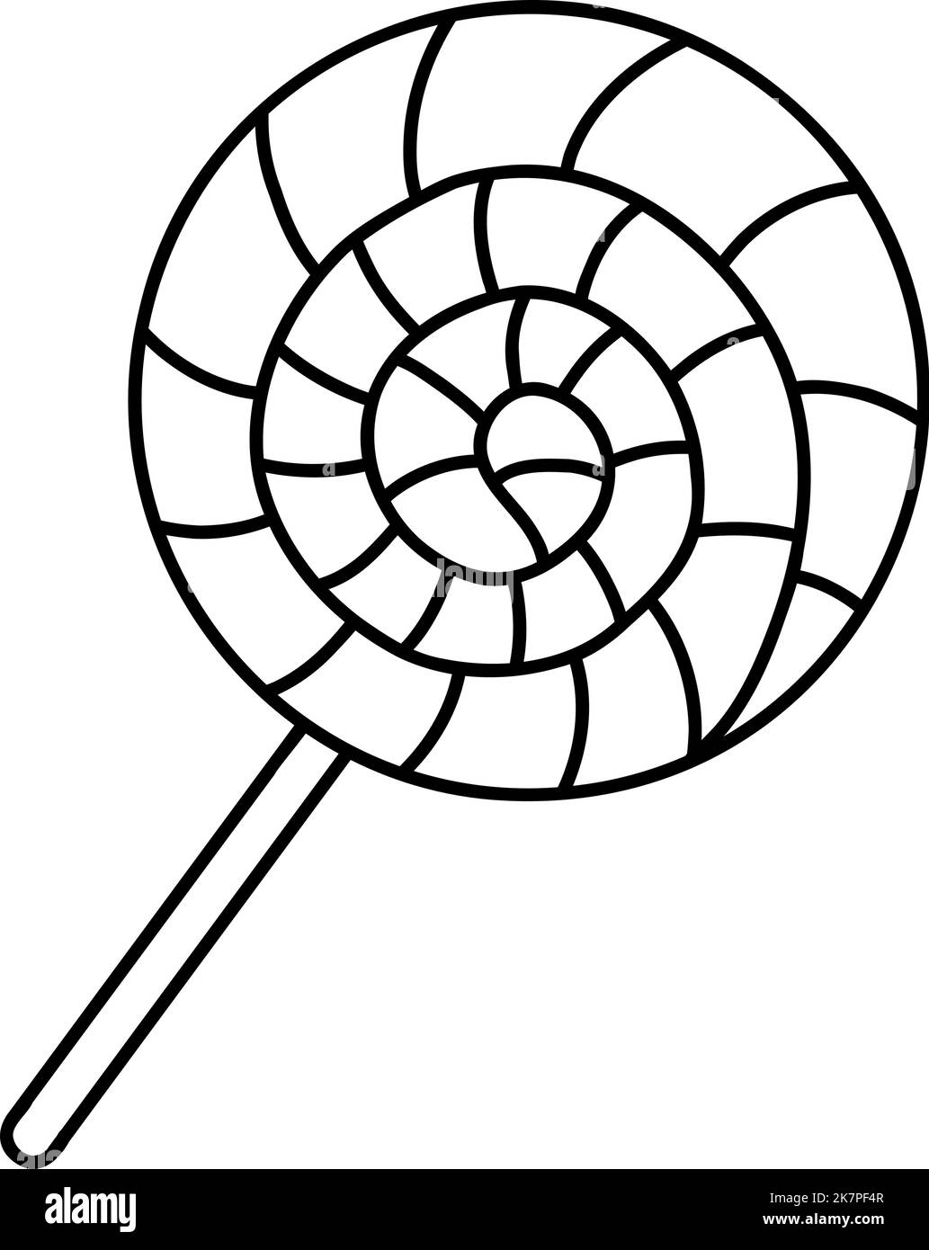 Doodle Lollipop. Cartoon-Element, Vektor-Skizze Illustration, schwarze Umriss Kunst für Web-Design, Symbol, Druck, Malseite. Stock Vektor