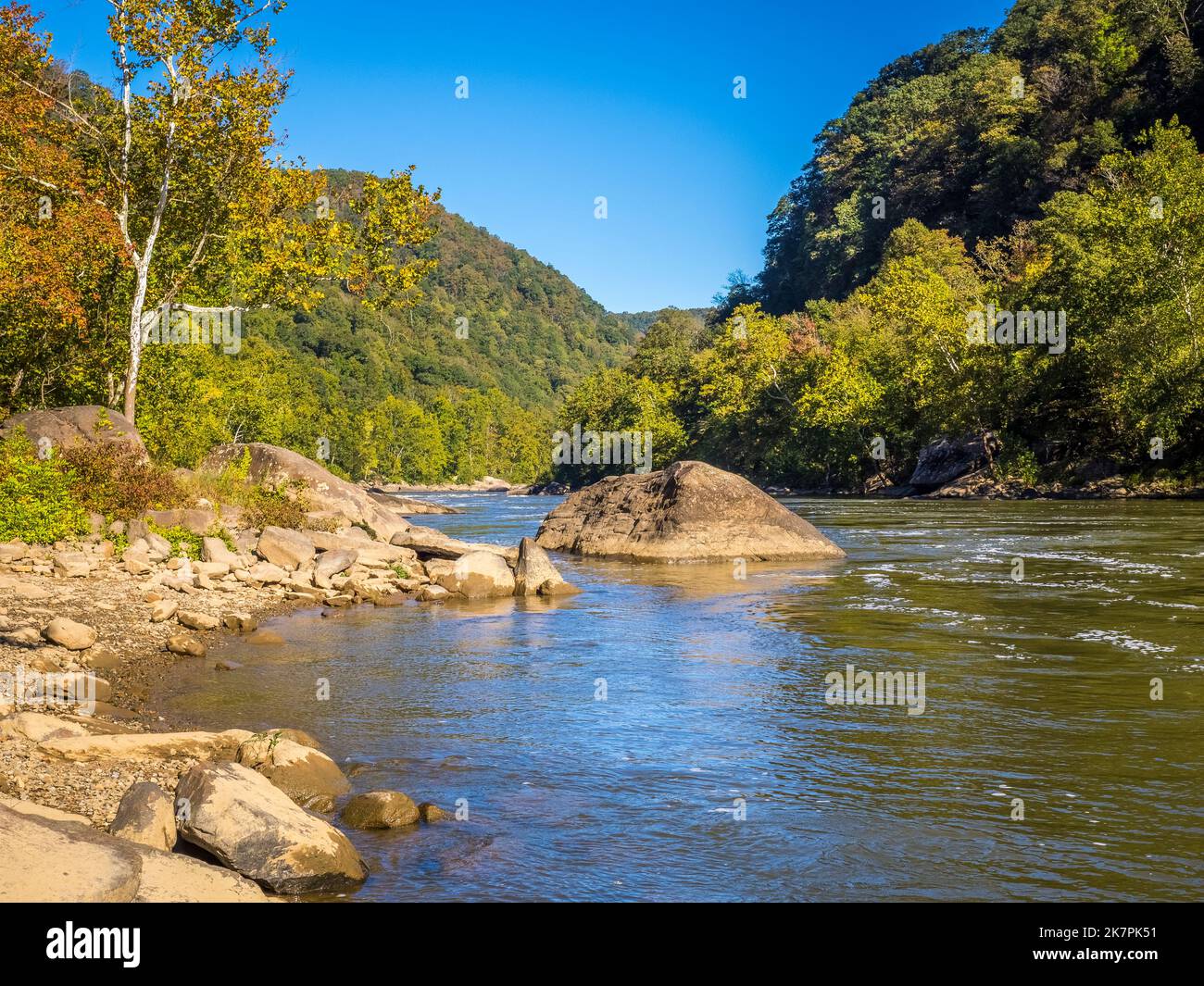 New River im New River Gorge National Park und Preserve in West Virginia USA Stockfoto