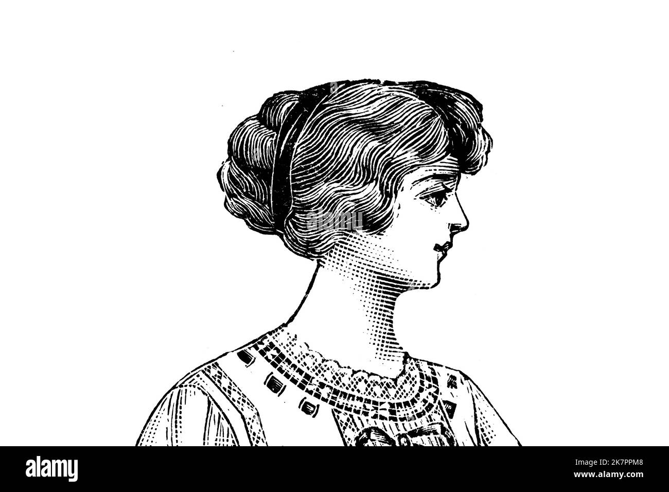 Porträt einer Frau - Vintage Illustration Stockfoto