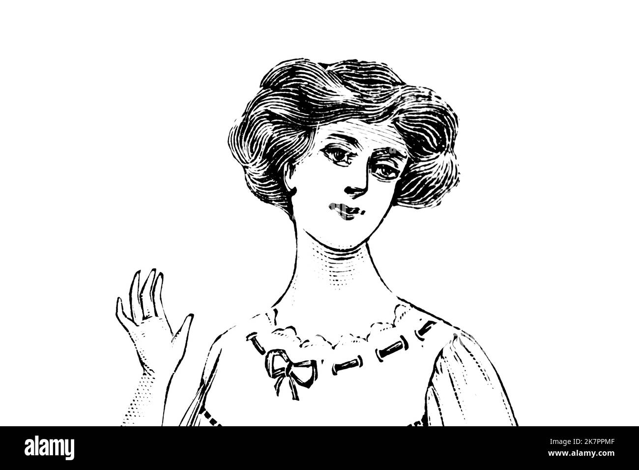 Porträt einer Frau - Vintage Illustration Stockfoto