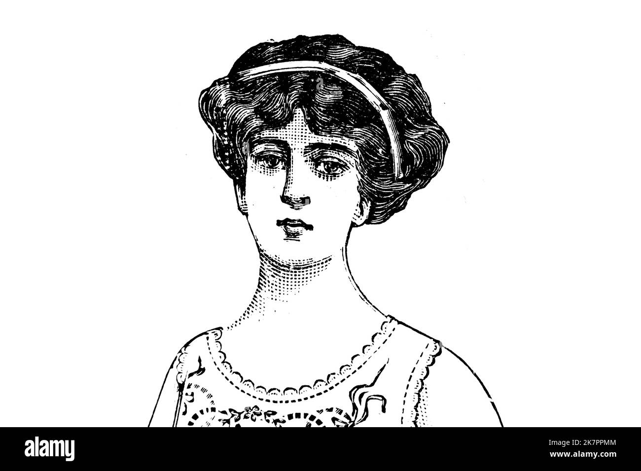 Porträt einer Frau - Vintage Illustration Stockfoto