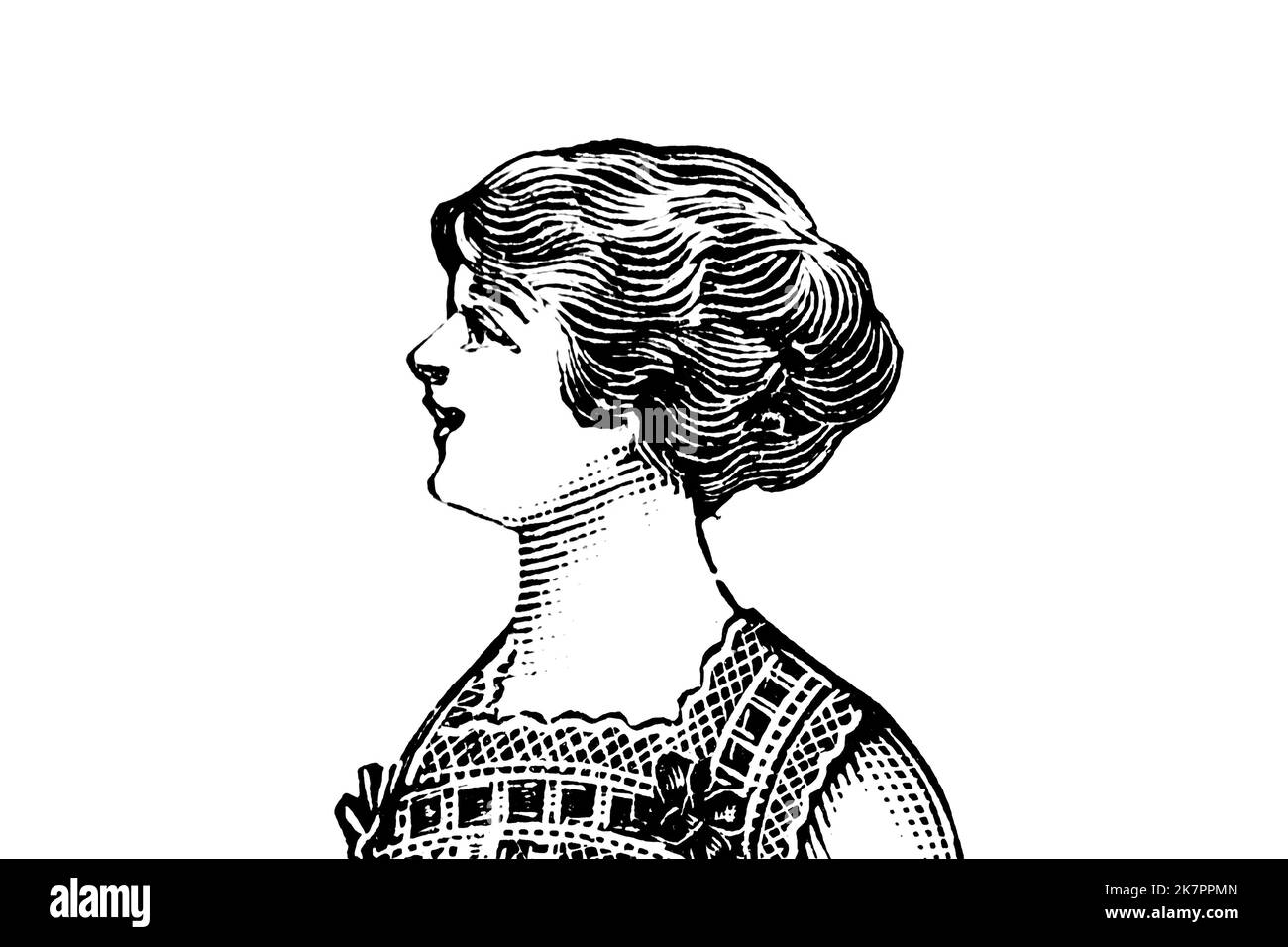 Porträt einer Frau - Vintage Illustration Stockfoto