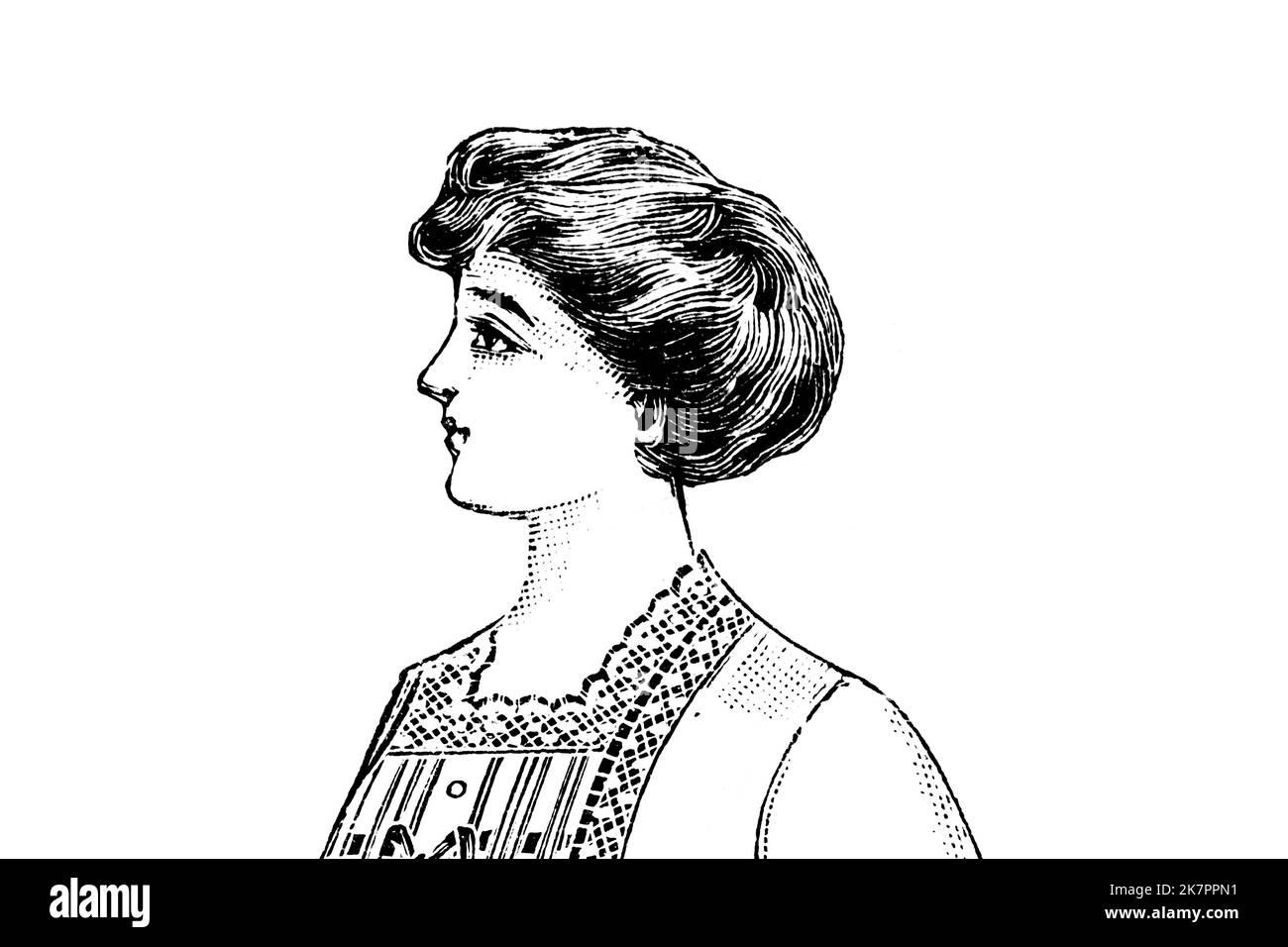 Porträt einer Frau - Vintage Illustration Stockfoto