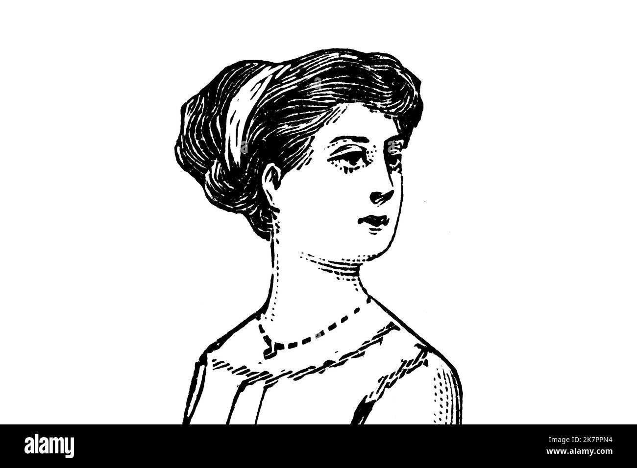 Porträt einer Frau - Vintage Illustration Stockfoto