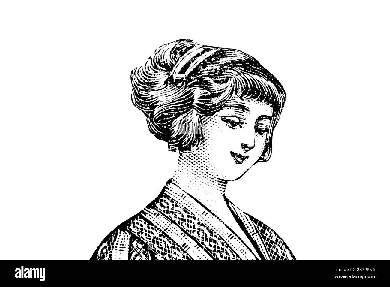 Porträt einer Frau - Vintage Illustration Stockfoto