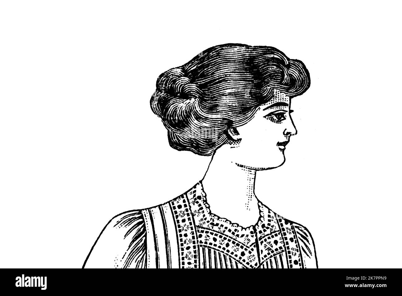 Porträt einer Frau - Vintage Illustration Stockfoto