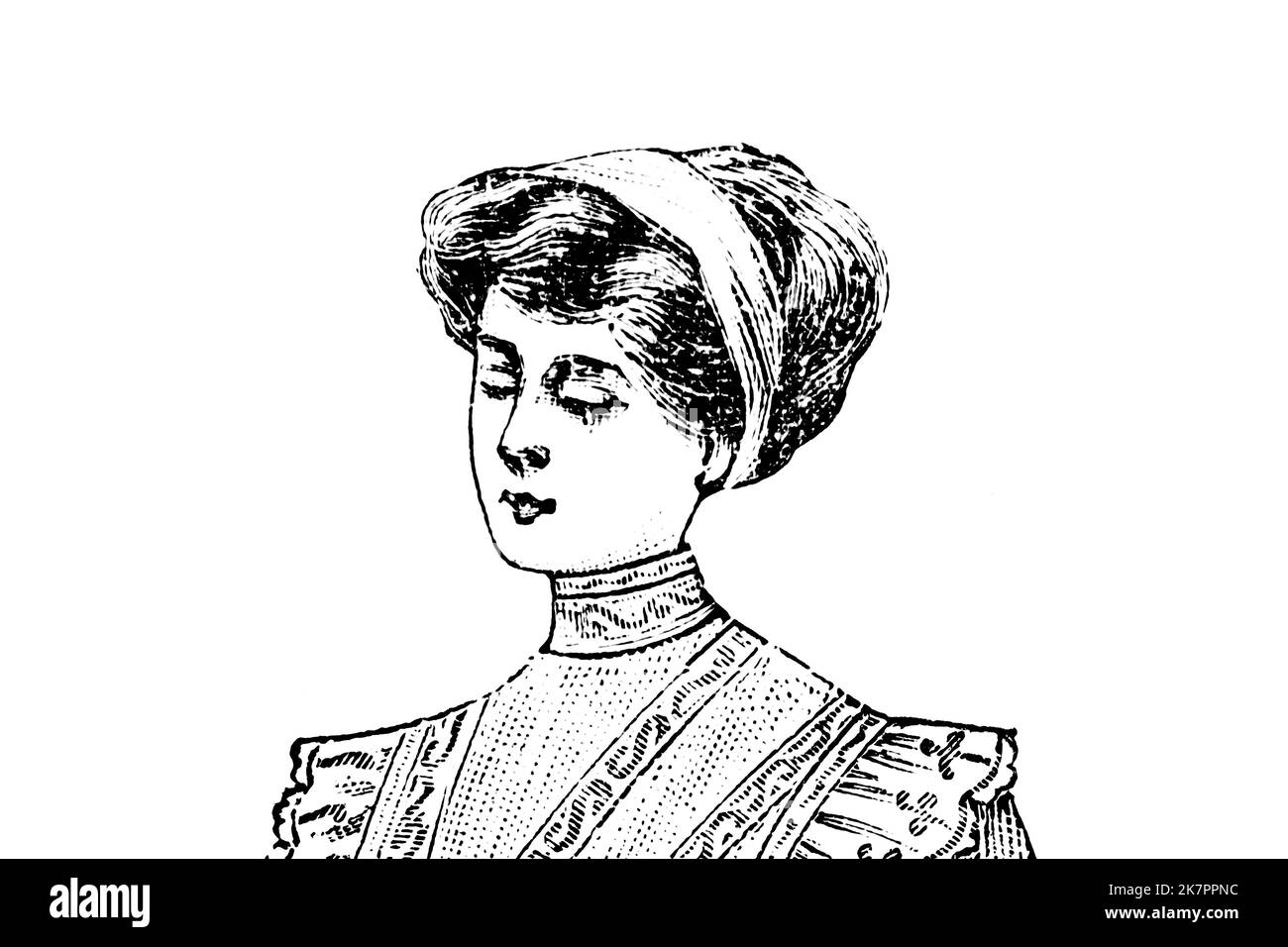 Porträt einer Frau - Vintage Illustration Stockfoto