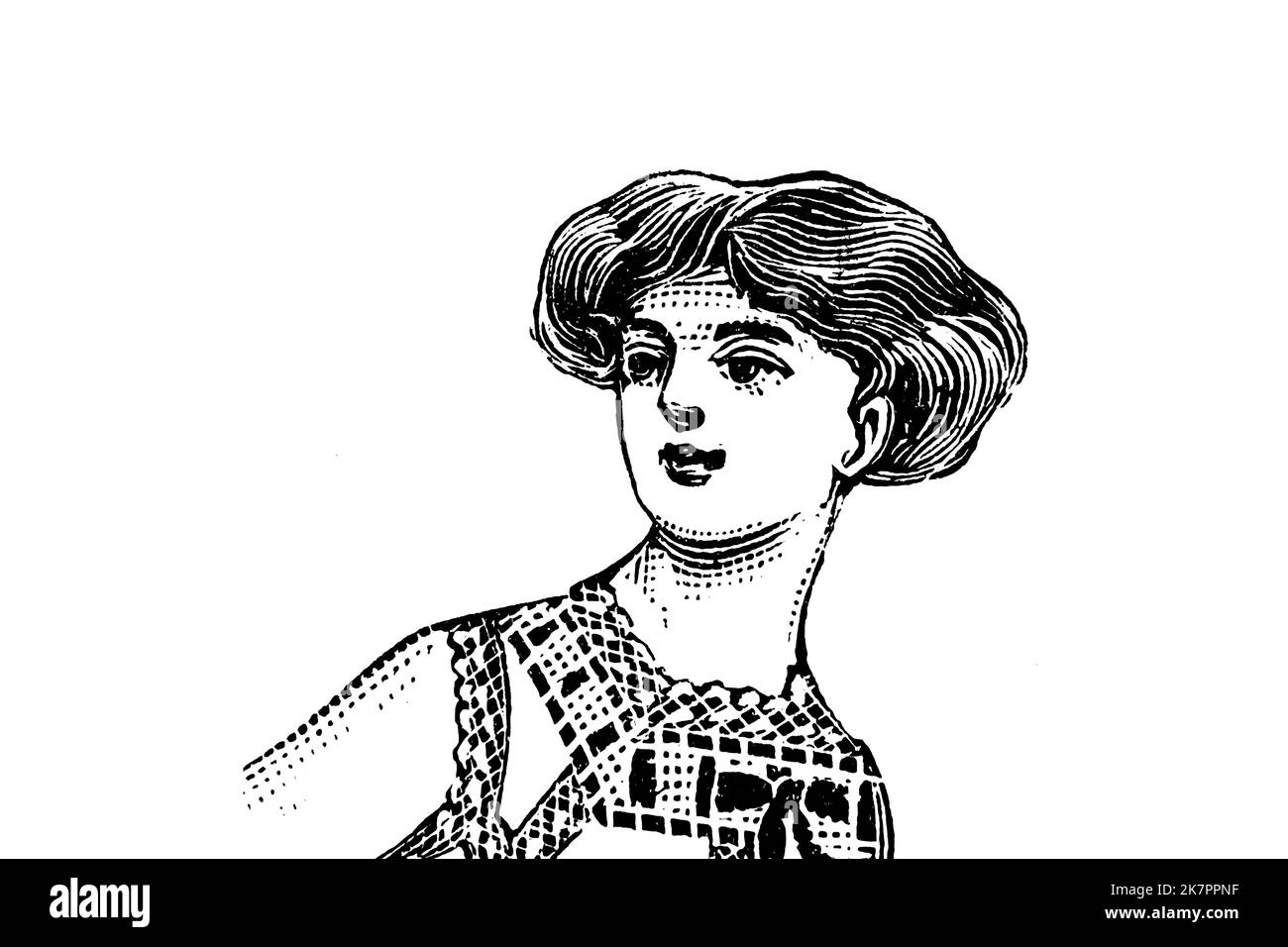 Porträt einer Frau - Vintage Illustration Stockfoto