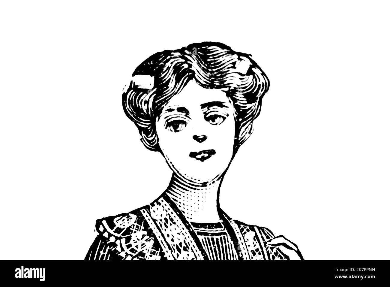 Porträt einer Frau - Vintage Illustration Stockfoto