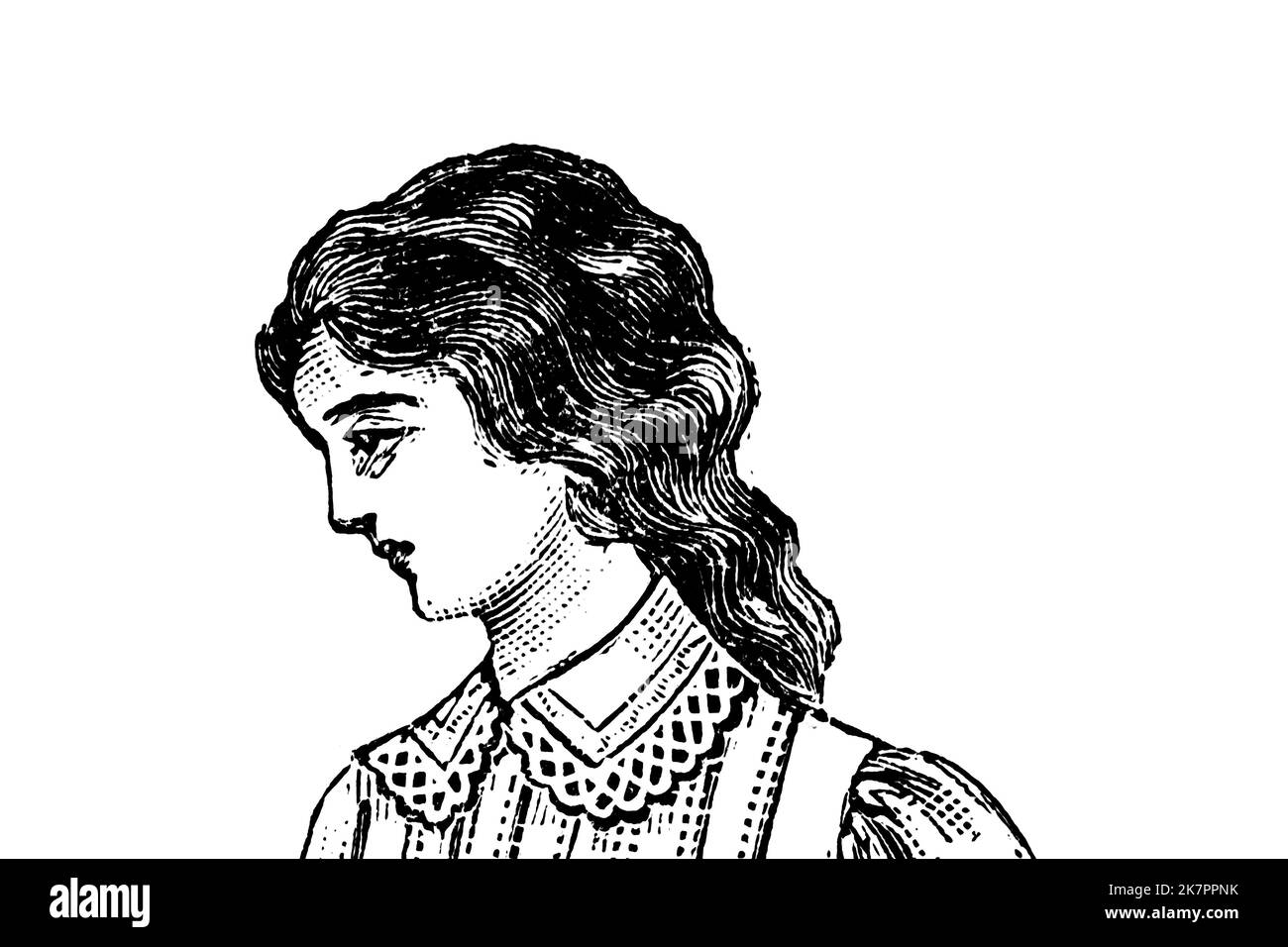 Porträt einer Frau - Vintage Illustration Stockfoto