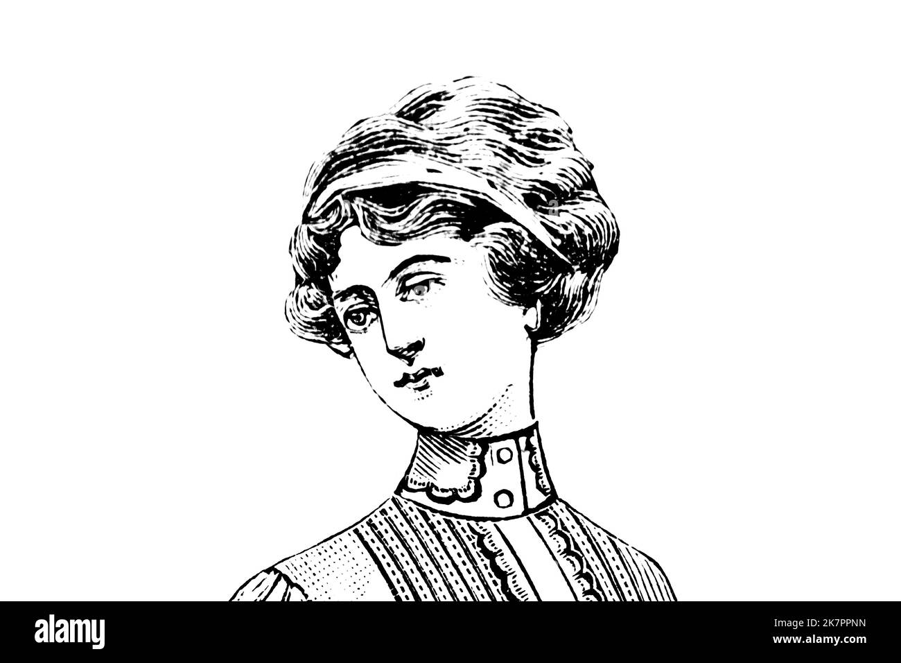 Porträt einer Frau - Vintage Illustration Stockfoto