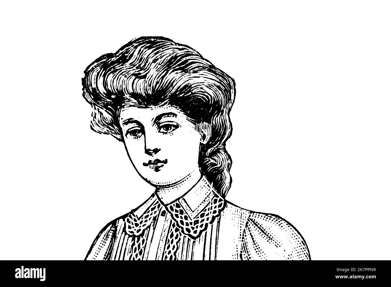 Porträt einer Frau - Vintage Illustration Stockfoto